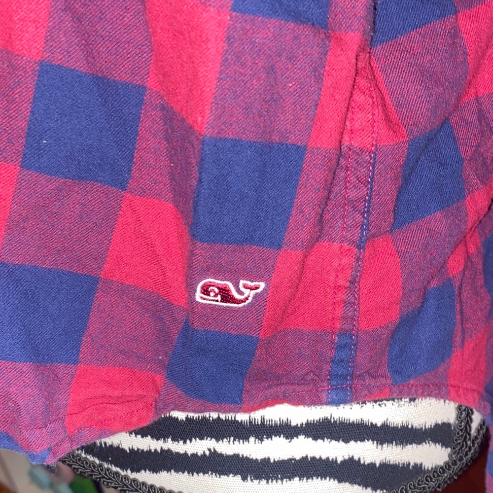 Vineyard Vines Red and Blue Plaid Shirt - Picture 3 of 4